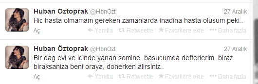 Huban Öztoprak'ın son Tweet'i