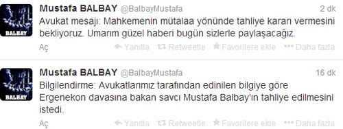 Mustafa Balbay'ın tahliyesi istendi