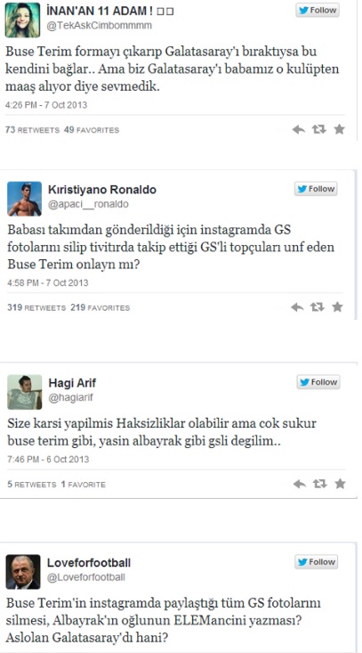 Buse Terim, Galatasaray'ı sildi