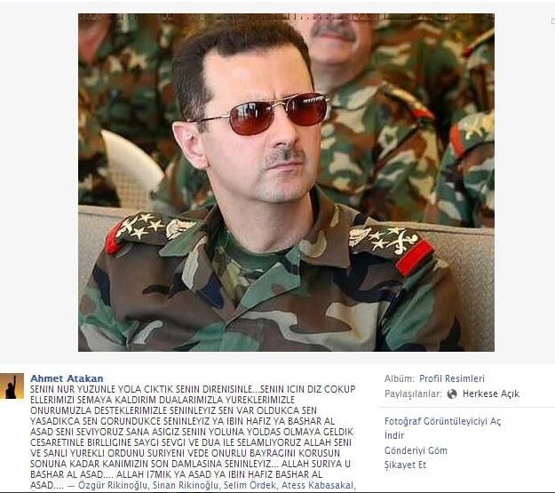 Ahmet Atakan, Esad hayranı çıktı