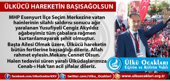 MHP: 'Başımız sağolsun'