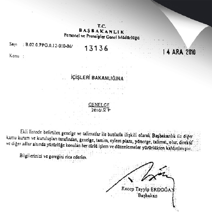 Erdoğan imzalı 'özgürlük genelgesi'