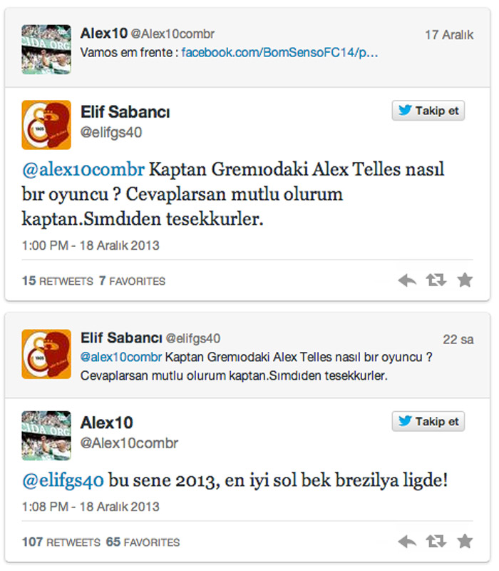 Alex'ten Telles'e büyük övgü