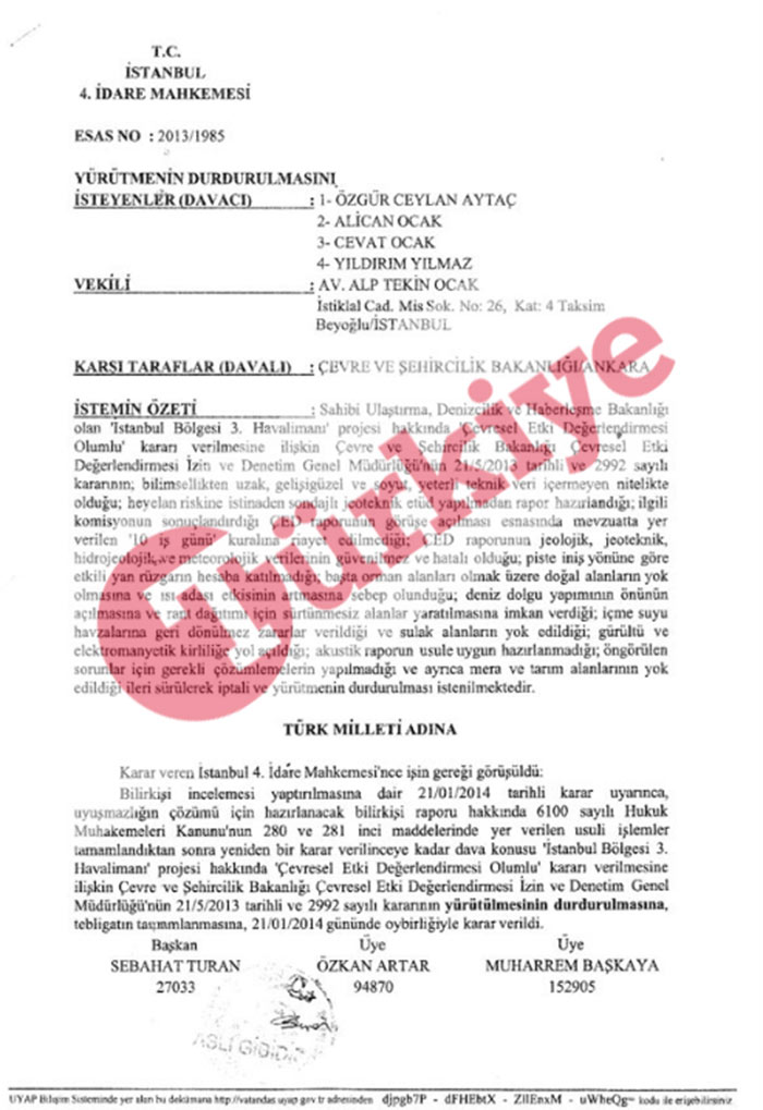 3. havalimanı ile ilgili flaş karar