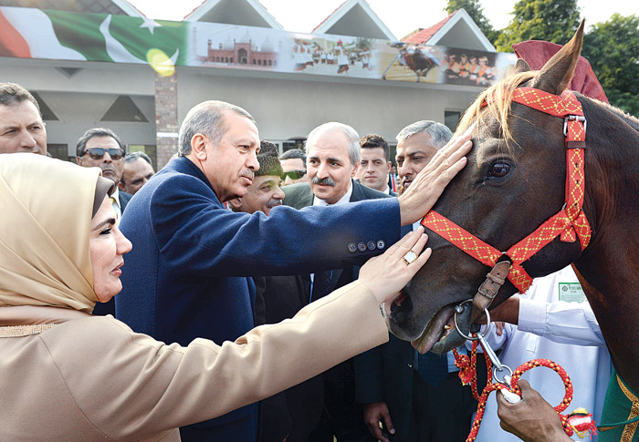 Başbakana sevgi seli, Pakistan'da yoluna gül döktüler