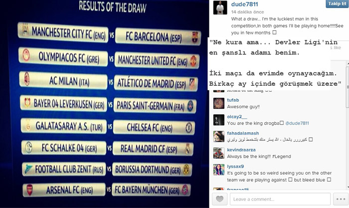 Drogba'nın Chelsea tepkisi, 'Ne kura ama...'