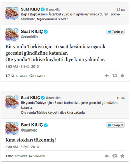 Bakanı Suat Kılıç'tan olimpiyat tweeti, 'Kına stokları tükenmiş'