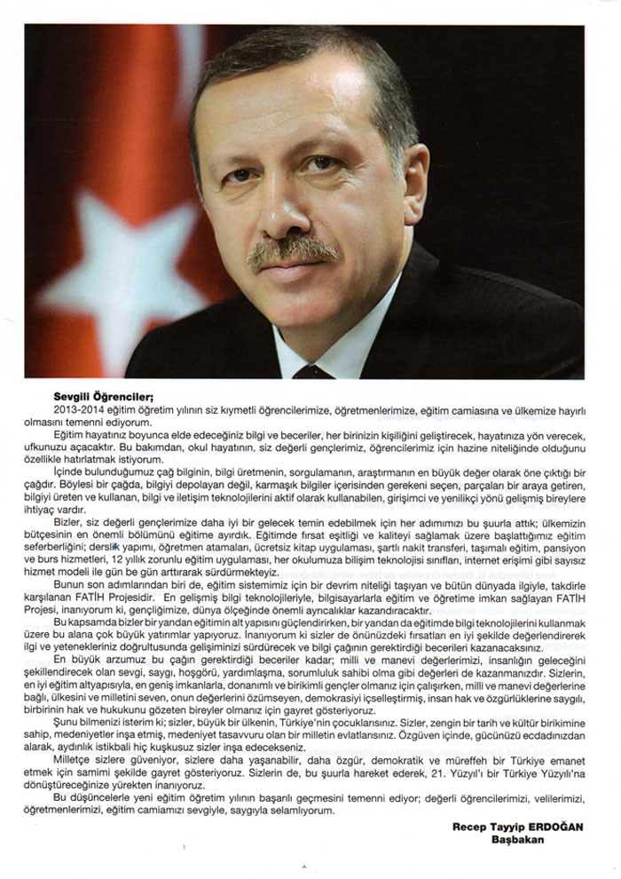 Başbakan Erdoğan'dan öğrencilere mektup