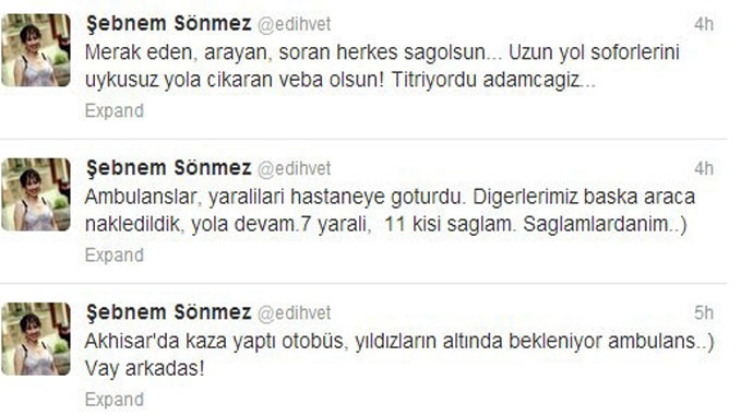 Ünlü sanatçı Şebnem Sönmez kaza geçirdi