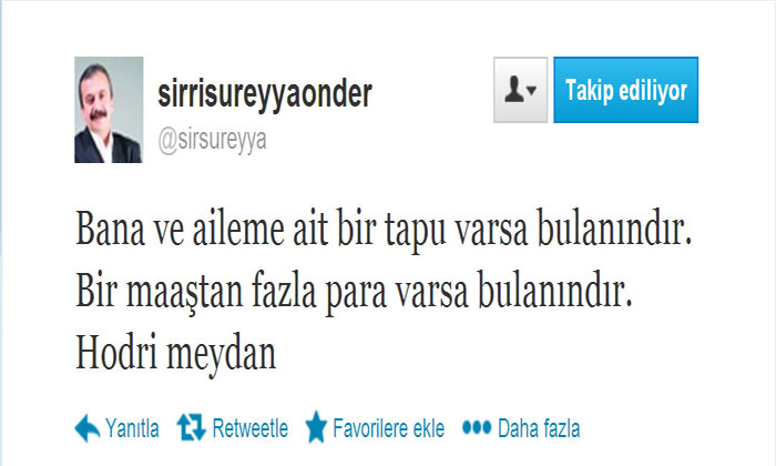 Sırrı Süreyya Önder'den ilginç çağrı