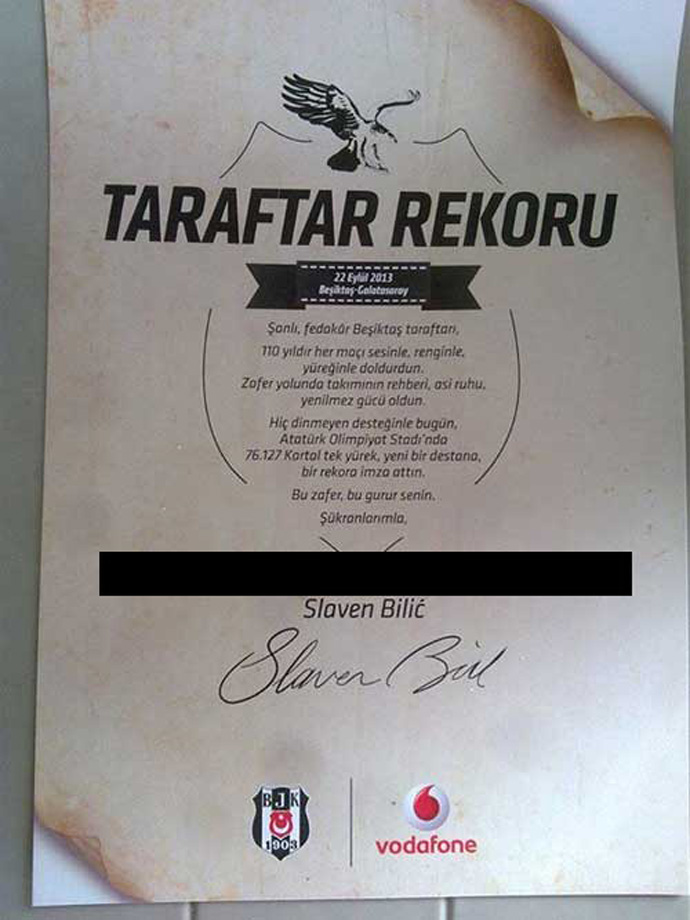 Slaven Bilic'ten taraftara mesaj