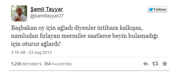 Şamil Tayyar'dan Başbakan'ı eleştirenlere sert tepki