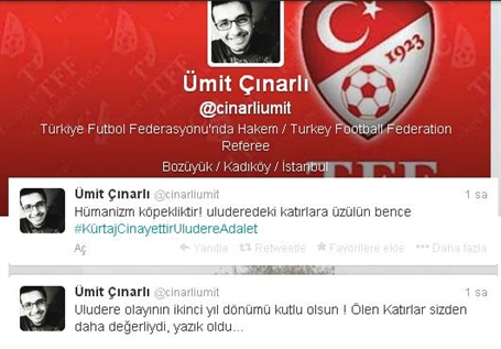 Bir tweetle hakemliği bitti!