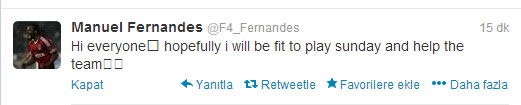 Fernandes'ten derbi tweeti