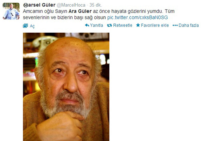 Ara Güler'i öldüren tweet