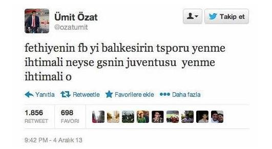 Ümit Özat'ın tweeti alay konusu oldu