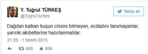 Tuğrul Türkeş'ten Bahçeli'ye: Yarınki akıbetlerine hazırlanmalılar