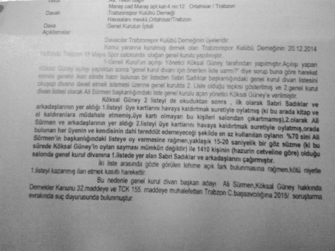 Trabzonspor yönetimine bir uyarı daha