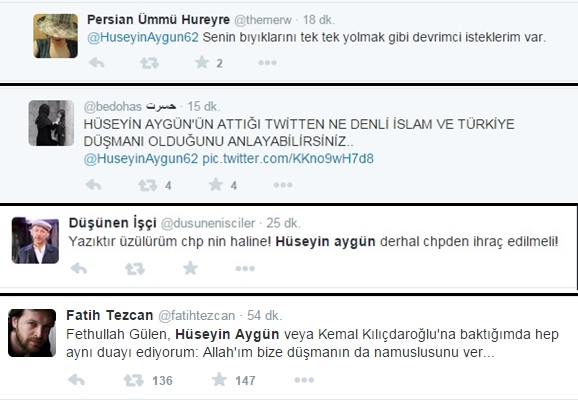 Hüseyin Aygün'den çirkin tweet