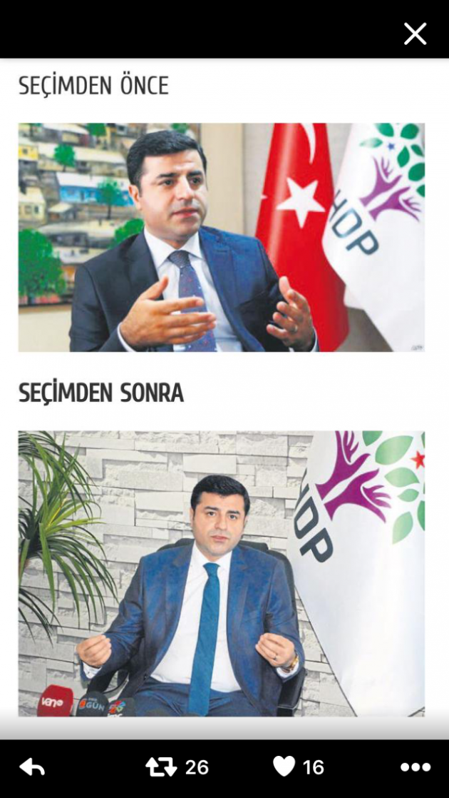 Demirtaş fotoğrafında dikkat çeken ayrıntı!