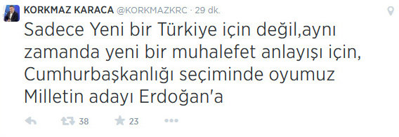 CHP'li Korkmaz Karaca: Oyumuz Erdoğan'a