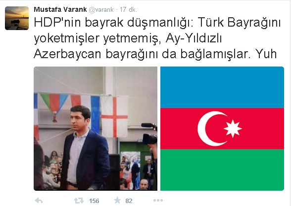 HDP'den Azerbaycan bayrağına büyük saygısızlık