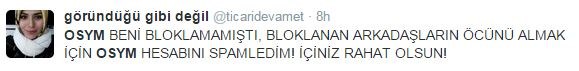 ÖSYM'nin diğer kullanıcıları engellemesi tartışmaya neden oldu