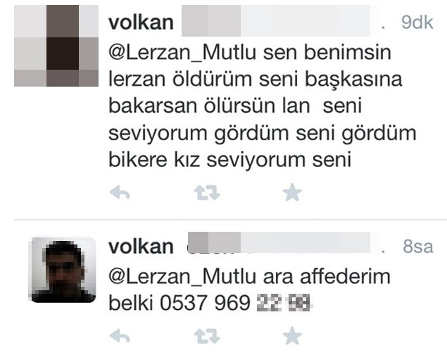 Lerzan Mutlu'ya twitter'da tehdit!