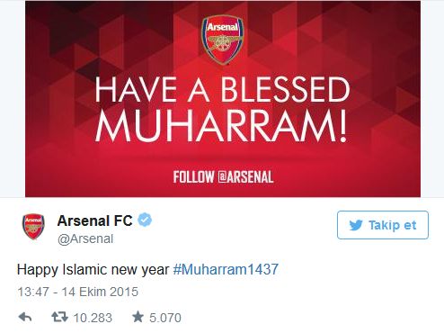 Arsenal Kulübü hicri yılbaşını kutladı