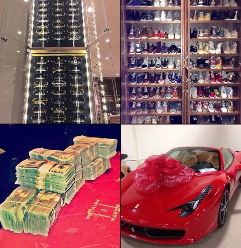 Çok kazanan boksör servetiyle poz verdi