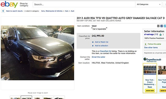 'Eski futbolcudan' satılık hasarlı otomobil