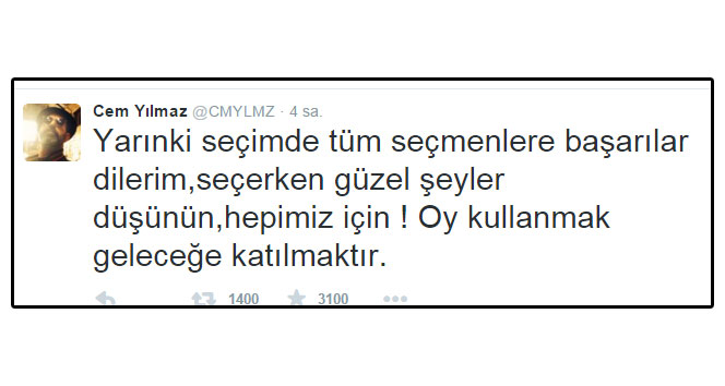 Cem Yılmaz'dan seçim çağrısı