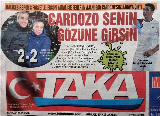 Trabzon yerel basını: Ersun Yanal Fener'in ajanı gibi