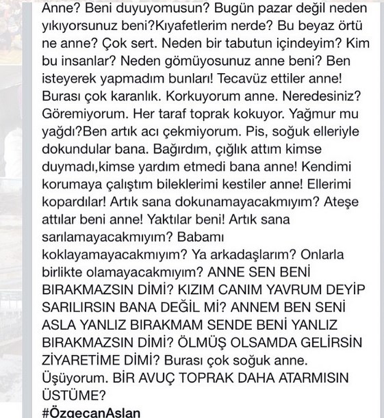 Ebru Gündeş'ten 'Özgecan' paylaşımı
