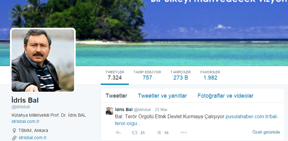 İdris Bal'ın istifa etttikten sonra ilk işi bakın ne oldu?