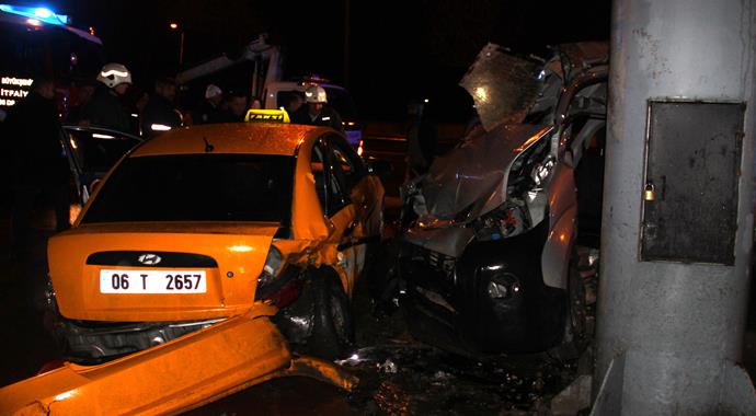 Ankara'da trafik kazası: 1 ölü, 7 yaralı