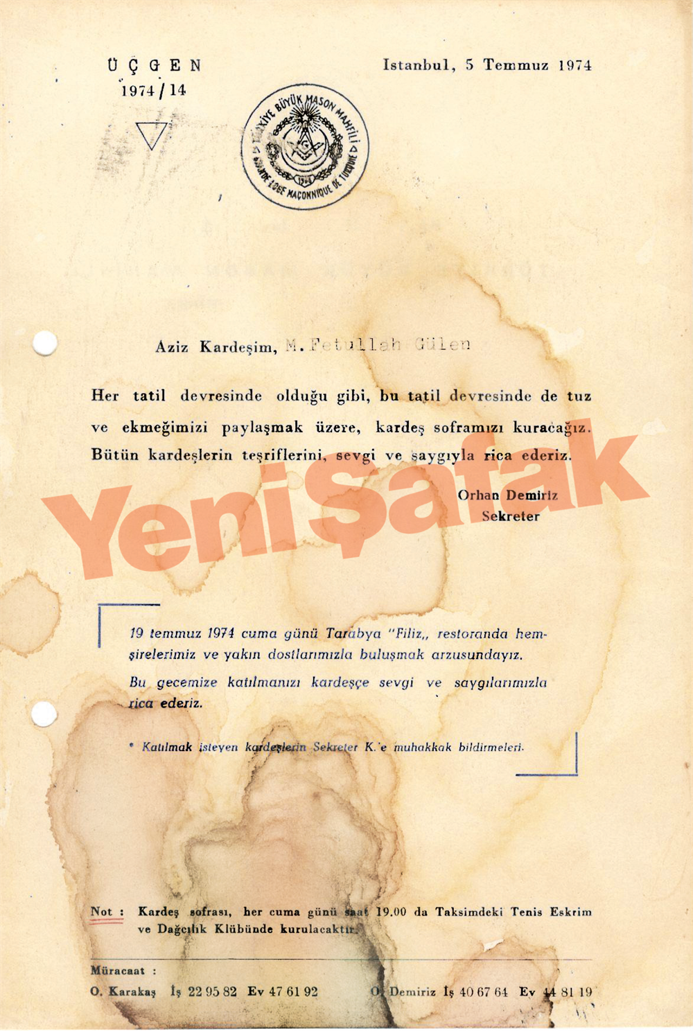 Fethullah Gülen Mason iddiası!