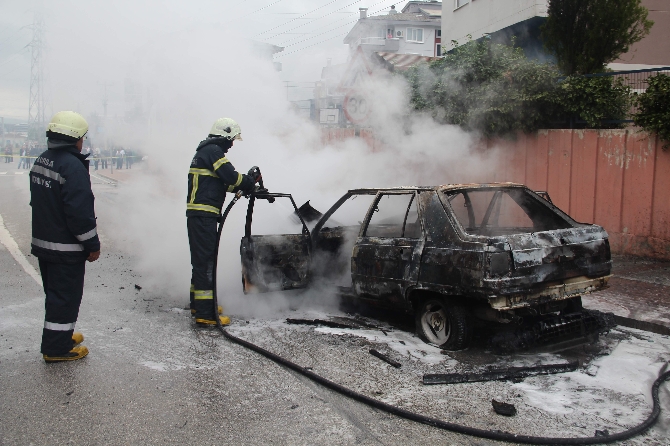 LPG'li araç alev topuna döndü!