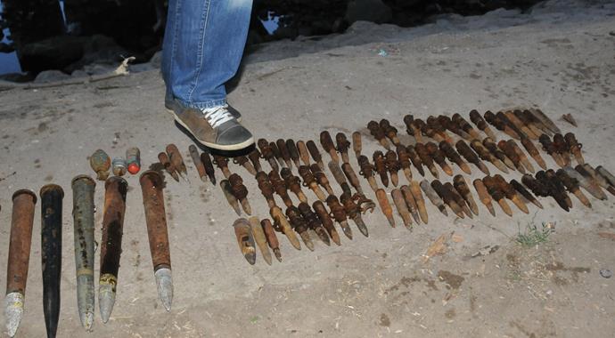 Kızılırmak'ta balık tutarken mühimmat buldu