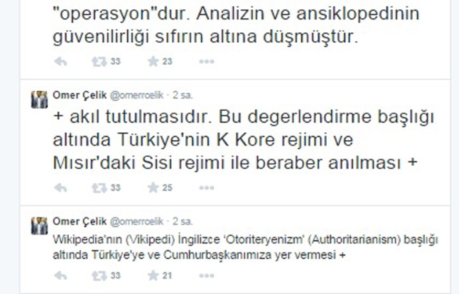 Bakan'dan Wikipedia eleştirisi