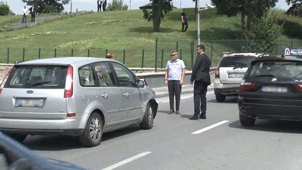 Erdoğan uğurlanırken kaza meydana geldi