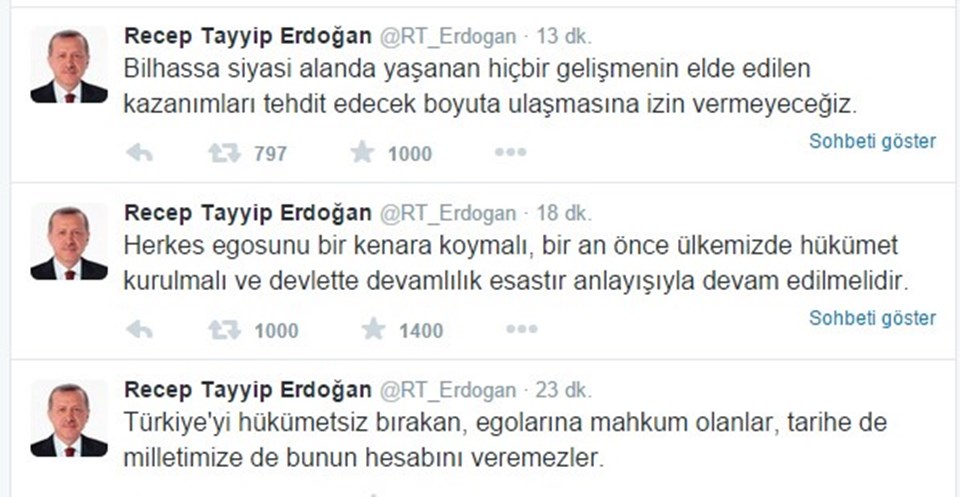Erdoğan, Twitter'dan siyasi partilere seslendi!