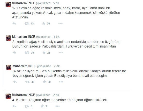 Muharrem İnce ağaç katliamı için özür diledi