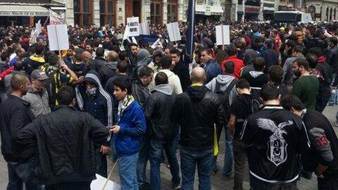 Flaş!.. Taksim'de taraftarlara polis müdahalesi!