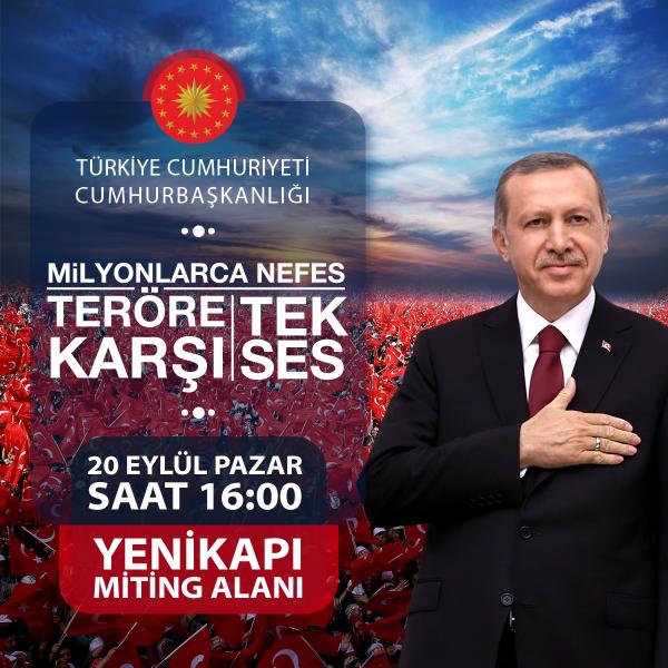 Yenikapı'da teröre karşı tek nefes mitingi