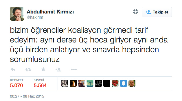 Seçim sonrası sosyal medyaya damga vuran 'koalisyon' tweeti!