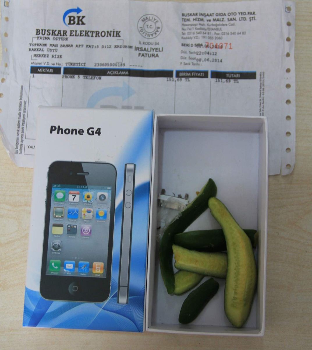 Telefon sipariş etti salatalık geldi! Ama bu sefer büyük fark var