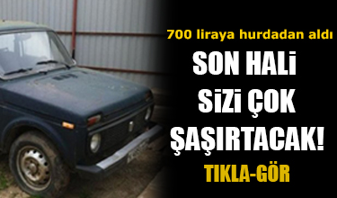 700 liraya hurdadan aldığı cipi bakın nasıl yeniledi?