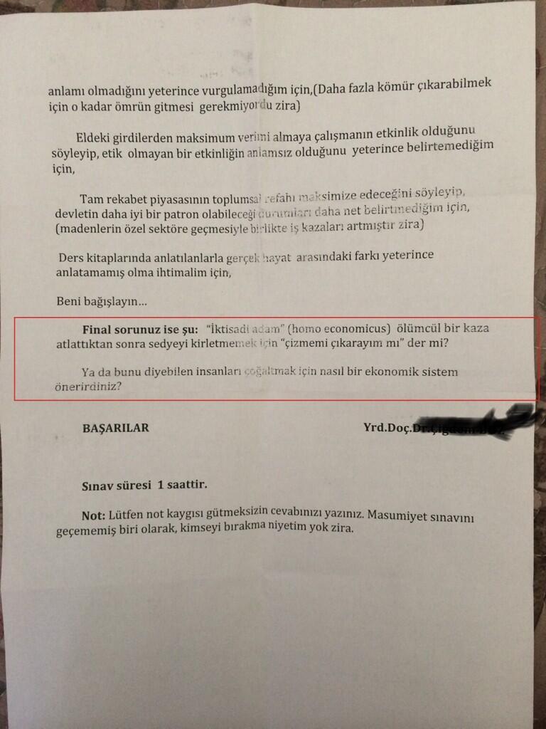Çizmelerimi çıkarayım mı? diyen madenci final sorusu oldu