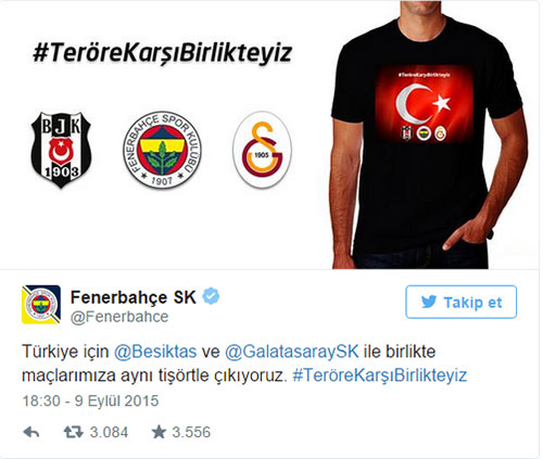 Üç büyükler aynı tişörtle sahaya çıkıyor!